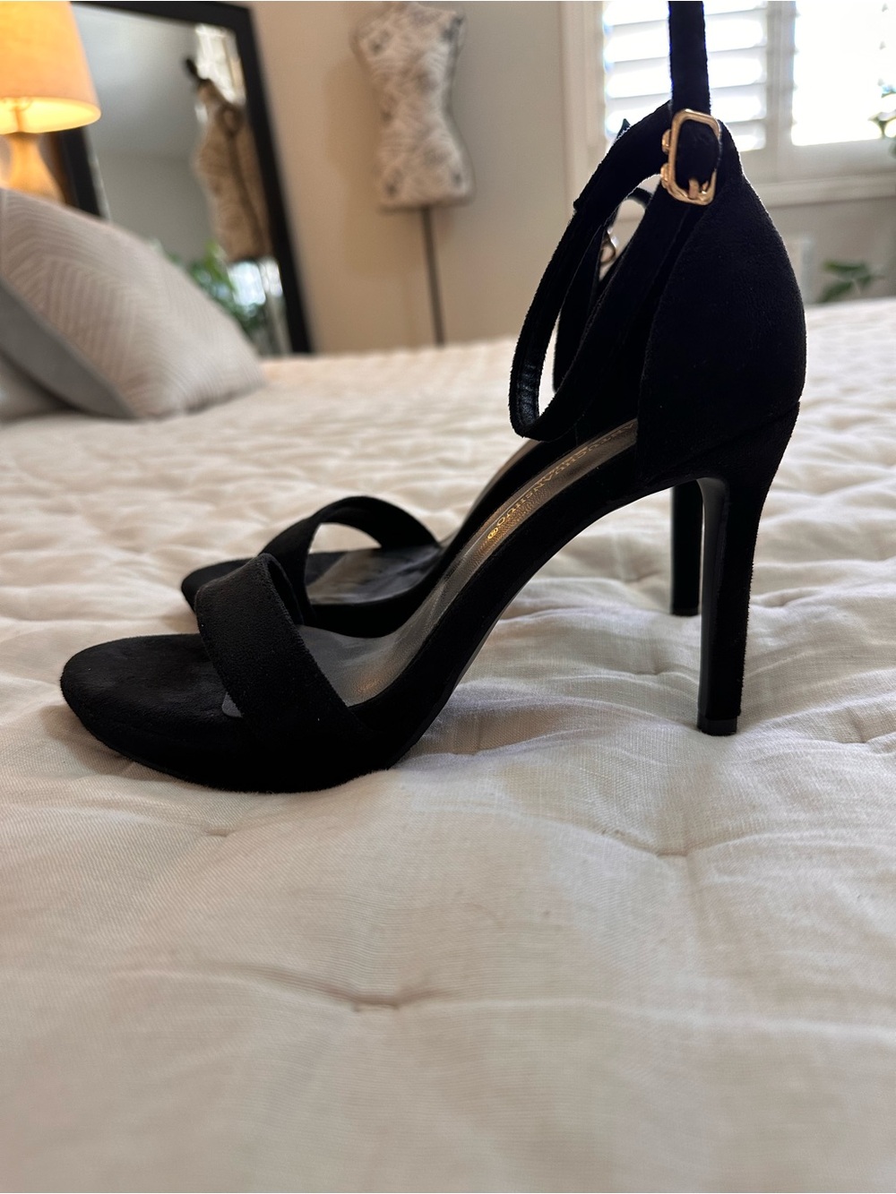 Classic Black Ankle-Strap High Heel Sandals - Women's
